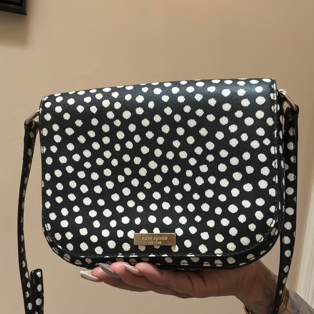 Kate Spade Black and White Polka Dot Crossbody Bag